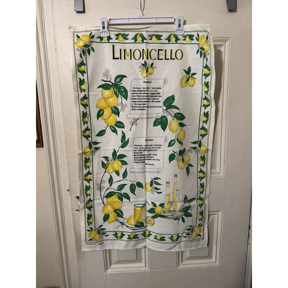 Vintage Italian Limoncello Decorative Wall Hanging Banner 100% Cotton Made Italy
